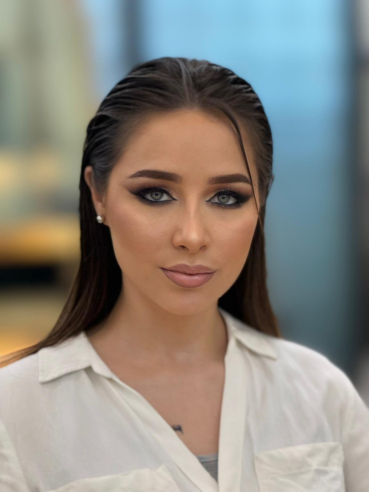 Glamorous styled hair look